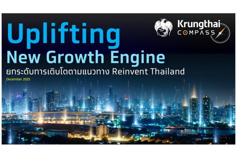 Krungthai COMPASS ชี้การยกเครื่องการลงทุนตามแนวทาง Reinvent Thailand ช่วยเพิ่มอัตราเติบโตจีดีพีระยะข้างหน้าได้อีกประมาณ 0.2-0.4% ต่อปี